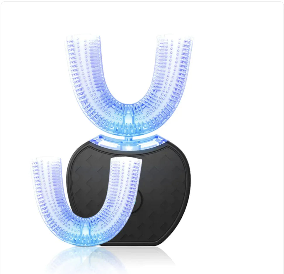 WhitenIQ 360° Automatic Electric Toothbrush, Waterproof U-Shape with Blue Light Whitening & USB Charging