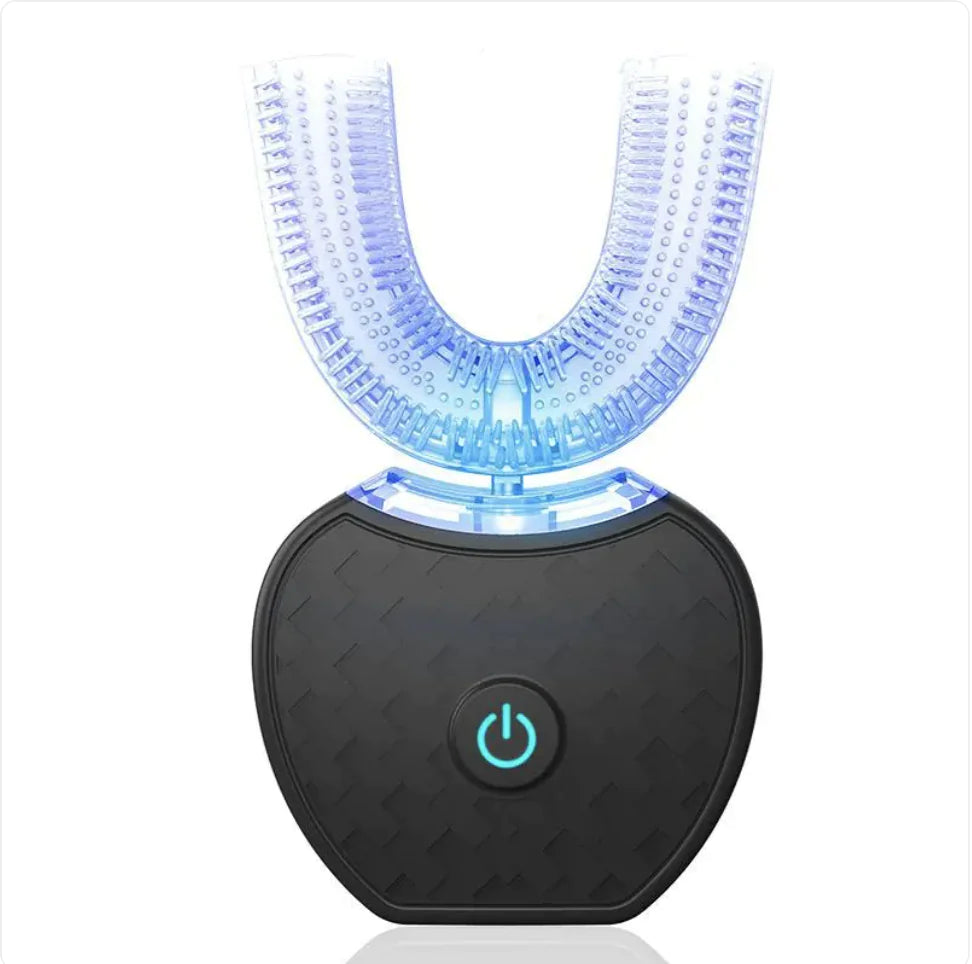 WhitenIQ 360° Automatic Electric Toothbrush, Waterproof U-Shape with Blue Light Whitening & USB Charging