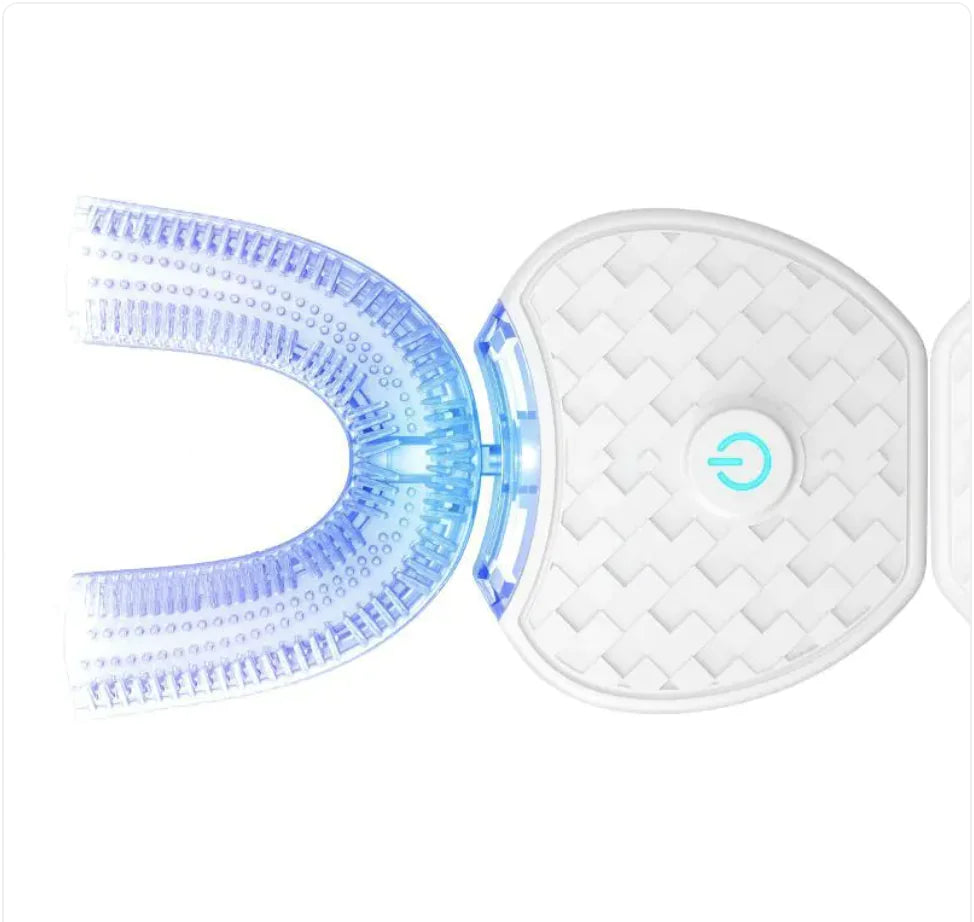 WhitenIQ 360° Automatic Electric Toothbrush, Waterproof U-Shape with Blue Light Whitening & USB Charging